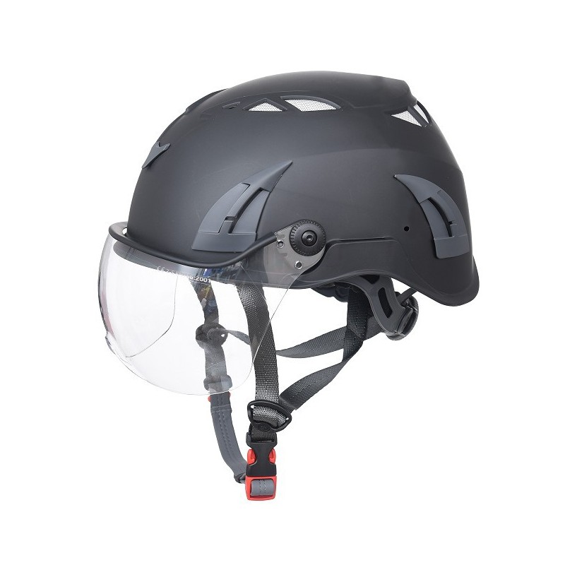 Hjelm med 4-punkts hakestropp, spor for montering av lykt, hørselsvern og visir - Bilde 2